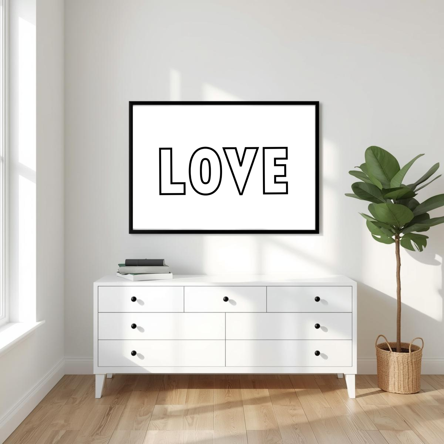 modern typography wall art”, “minimalist love print”, “words we live by art